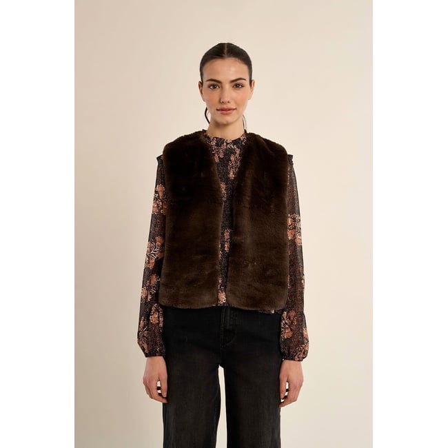 Mouwloos vest van donzige stof - MOLLY BRACKEN