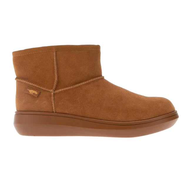 Bottines unies en daim RUSH camel <span itemprop=