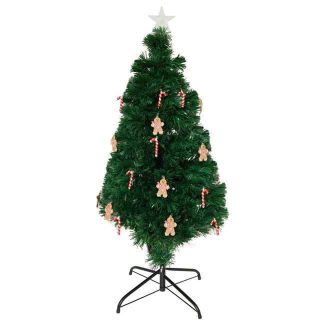 Sapin lumineux fibre optique Mannelé 53 LED H120 cm Couleur vert <span itemprop=