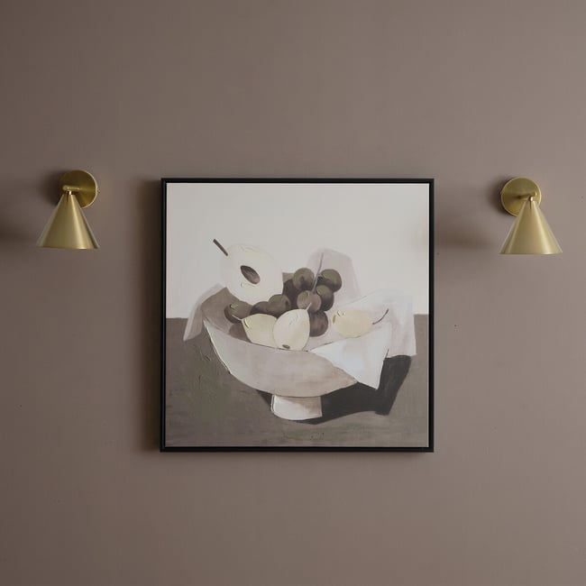 70cm Fruit Design Canvas with Black Frame, natural, ÉDITÉ
