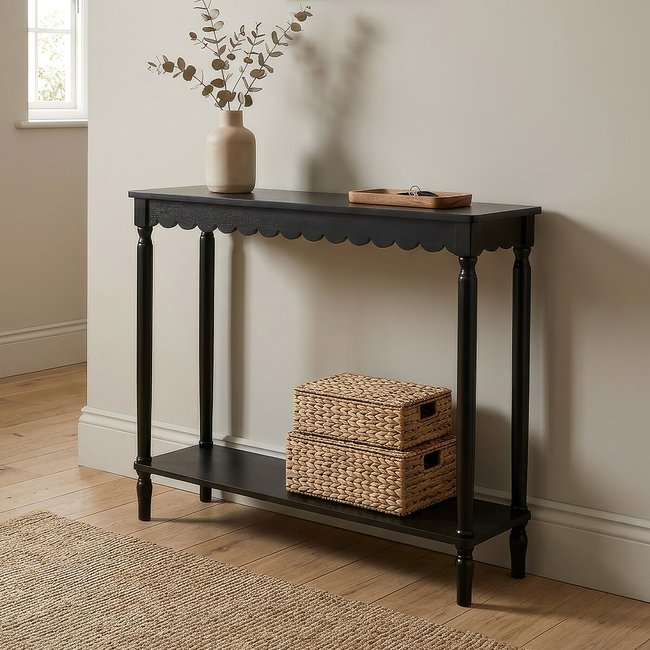Elms Scalloped Edge Console Table - SO'HOME