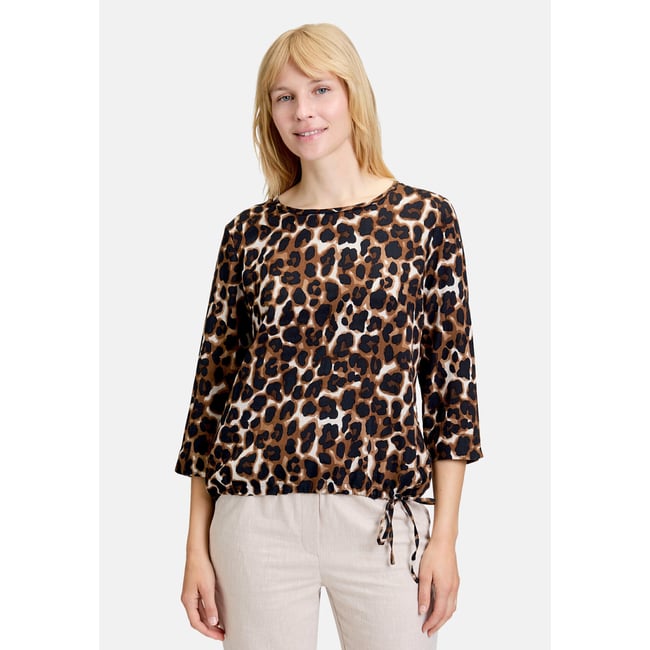 T-shirt façon blouse à imprimé brown/nature <span itemprop=