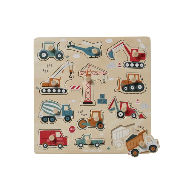 Puzzle boutons Chantier en bois FSC® jaune <span itemprop=