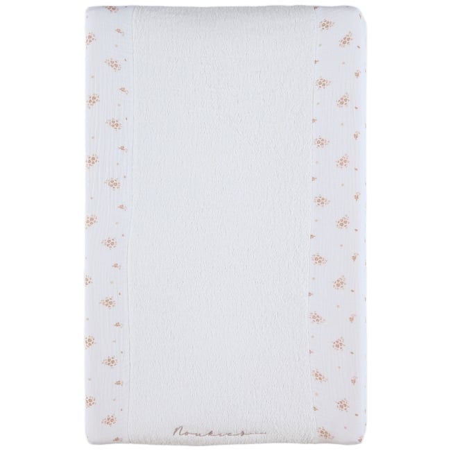 Housse de matelas à langer ecru <span itemprop=