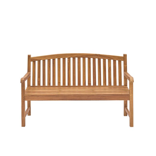 Banc de jardin en teck huilé 3 places  BALI marron <span itemprop=