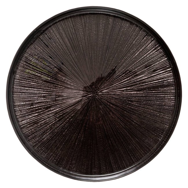 Lot de 6 assiettes plates en verre ASTRA Couleur noir <span itemprop=