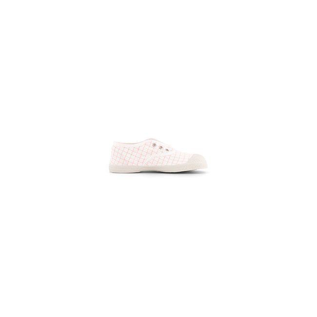 Kids Elly Neon Checks Trainers, white/orange, BENSIMON