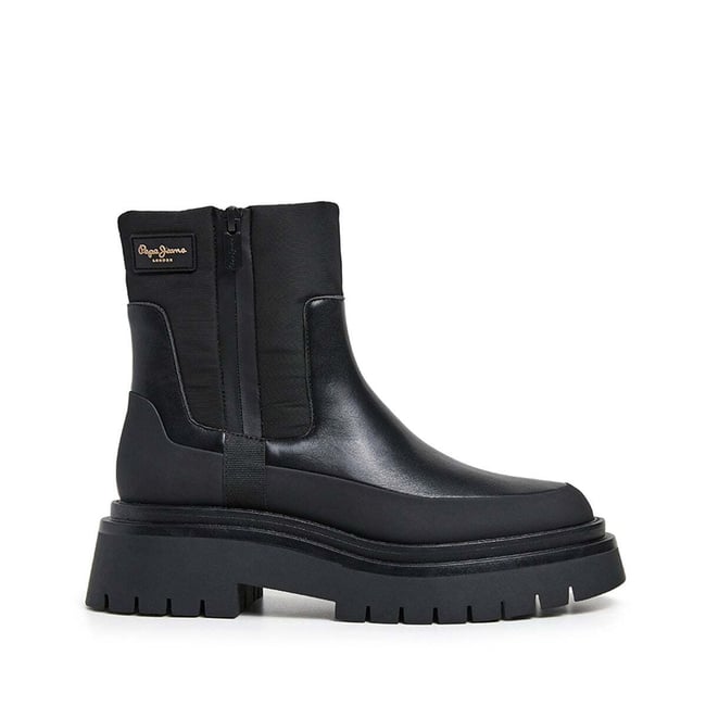 Bottes Chelsea En Simili Cuir noir <span itemprop=