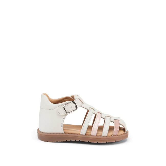Kids Leather Sandals, white, LA REDOUTE COLLECTIONS