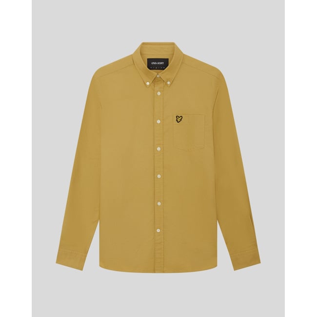 Chemise Oxford en coton boutonné beige grès <span itemprop=