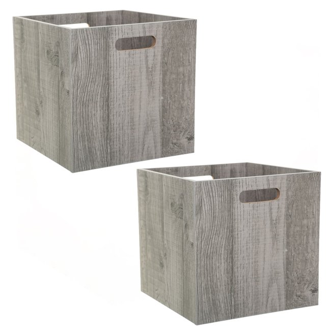 Lot De 2 Boîtes De Rangement Effet Bois En Mdf Mix N' Modul - TOILINUX