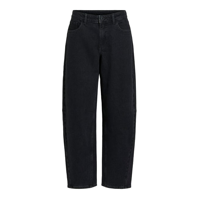 Jean barrel denim noir <span itemprop=