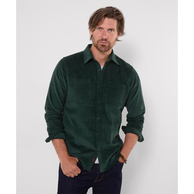 Surchemise en Velours Côtelé Cool vert <span itemprop=