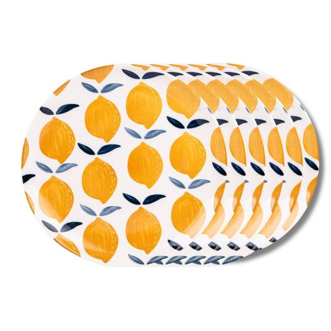 Assiette plate   27 cm (lot de 6)-SICILIA Couleur décoré <span itemprop=