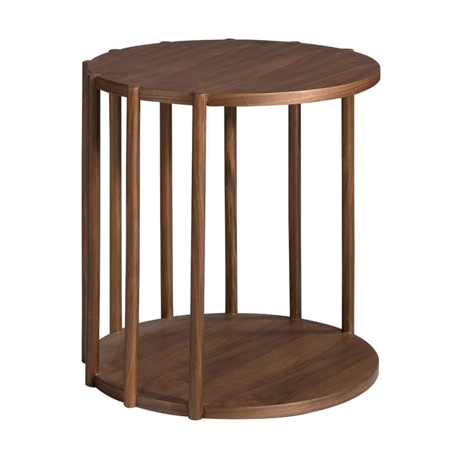 Table d'angle ronde en noyer Couleur noyer <span itemprop=
