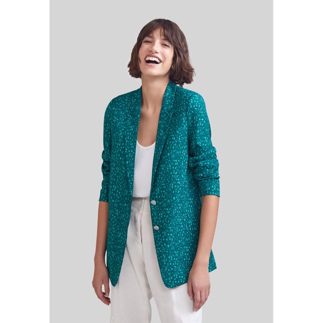 Veste recyclée imprimé peacock  vert émeraude <span itemprop=