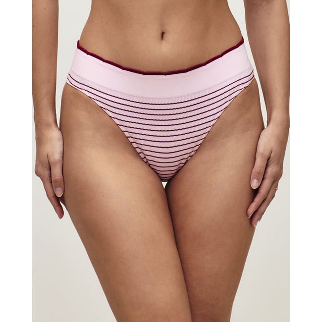 Culotte en seamless à rayures RAYURELOVIZ rose clair <span itemprop=
