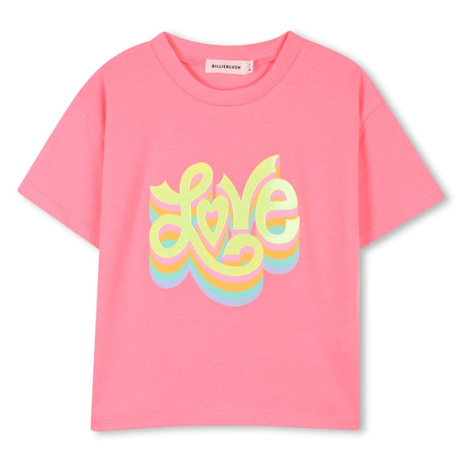 Tee-shirt manches courtes rose fluo <span itemprop=