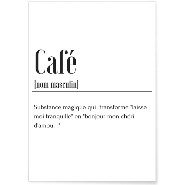 Poster Définition Café Couleur blanc <span itemprop=