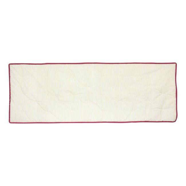 Matelas de sol 180x60cm en coton FLEUR DE ROSE vert clair <span itemprop=