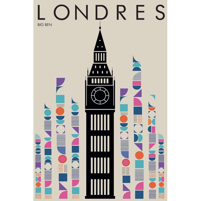 Tableau london big ben retro - HEXOA