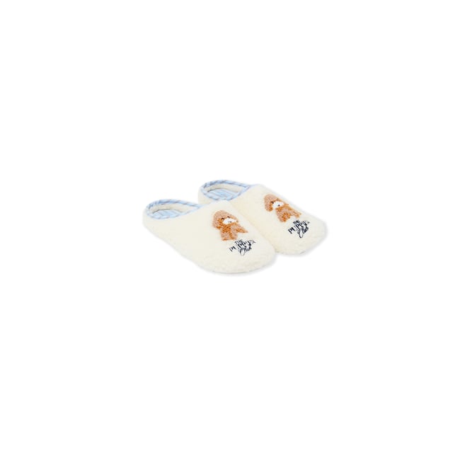 Chaussons mules ROBY ecru <span itemprop=