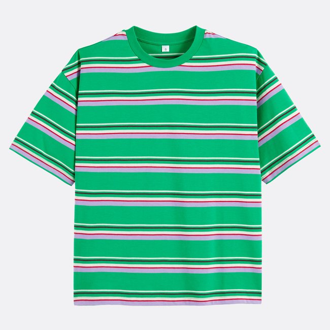 T-shirt rayé, col rond, manches courtes vert rayé LA REDOUTE COLLECTIONS