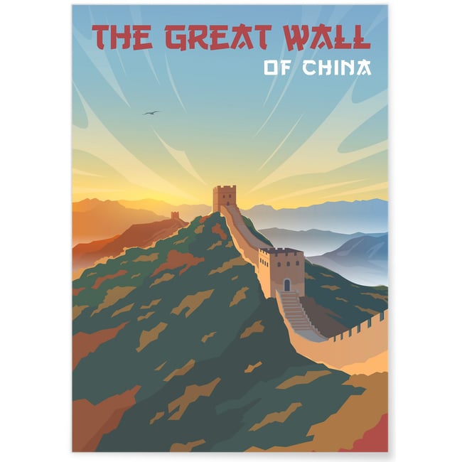 Affiche Grande Muraille de Chine Couleur blanc <span itemprop=