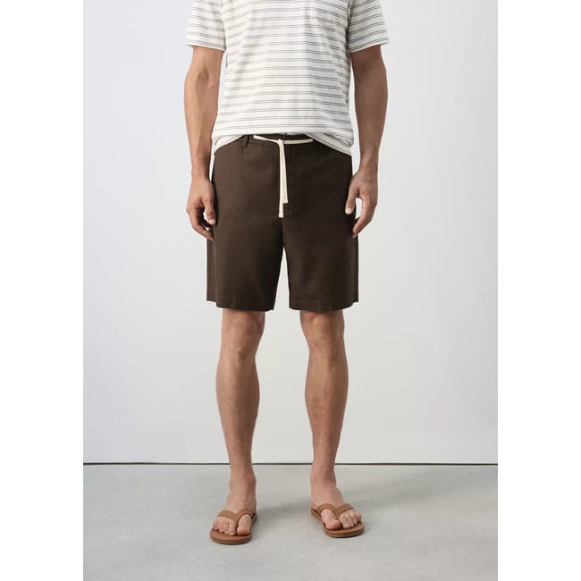 Bermuda en mélange de coton et lin avec cordon - MANGO MAN