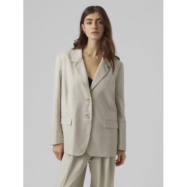 Blazer Femme Élégant Col à Revers - Veste De Bureau Chic, Boutonnage Simple - Pour Tenue De Travail Ou Occasion Décontractée