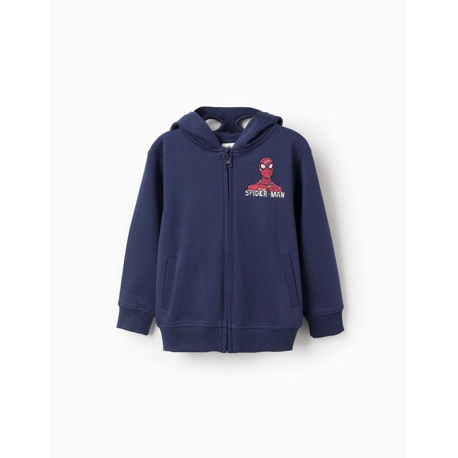 Veste en Coton avec Capuche-Masque 'Spider-Man' bleu foncé <span itemprop=