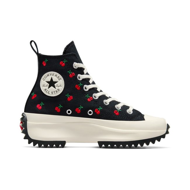Baskets run star hike cherry on noir ecru rouge Converse La Redoute