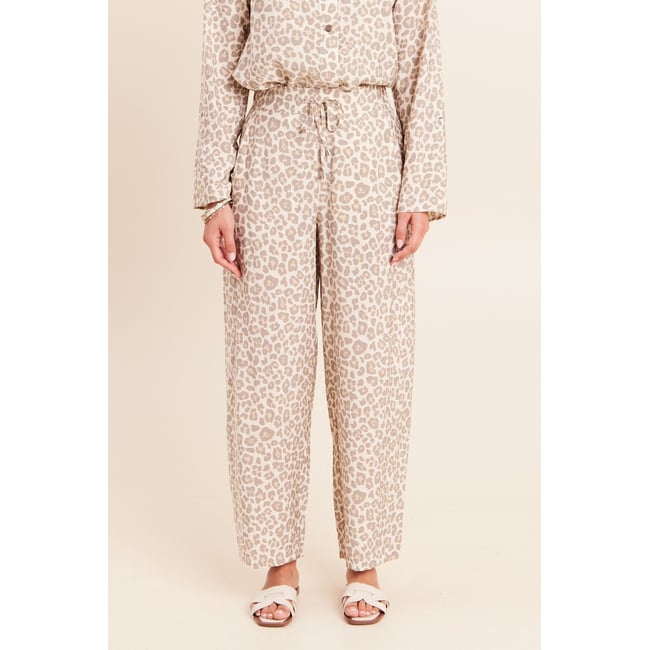 Pantalon large taille haute blanc <span itemprop=