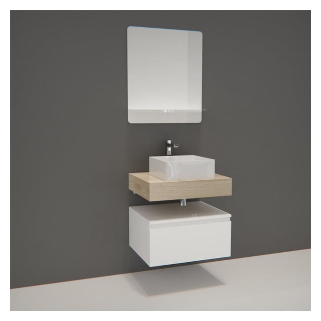 Meuble simple + vasque + miroir WILL - MOB IN