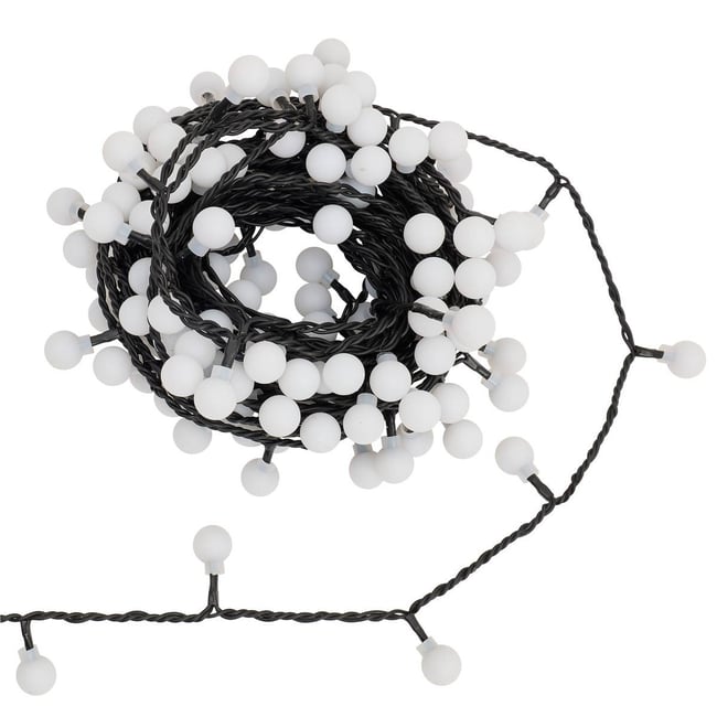 Guirlande lumineuse boules d'extérieur 12,5 m 167 LED changement de couleur 8 fonctions avec télécommande et minuteur sur secteur Couleur multicolore <span itemprop=