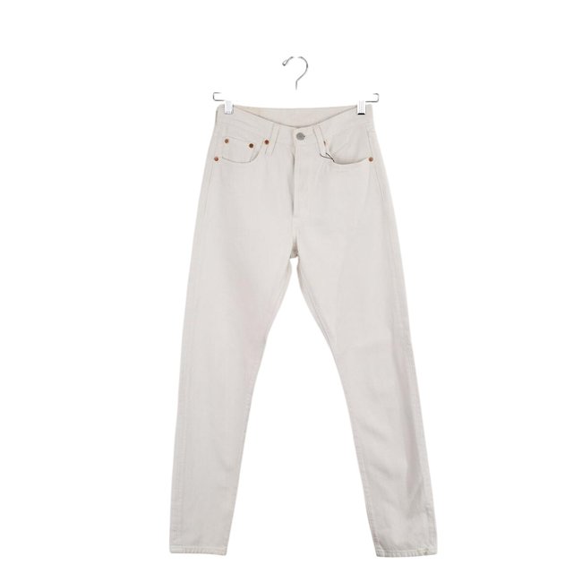 Jean slim en coton - Très Bon État blanc <span itemprop=