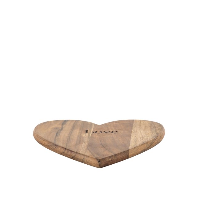 22cm Emotive Heart Acacia Wood Chopping Board, brown, SO'HOME