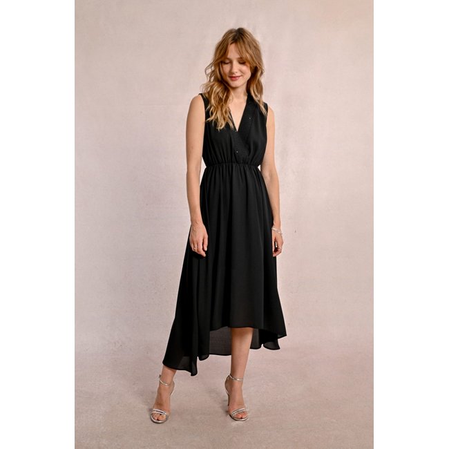 Robe longue semi-transparente noir <span itemprop=