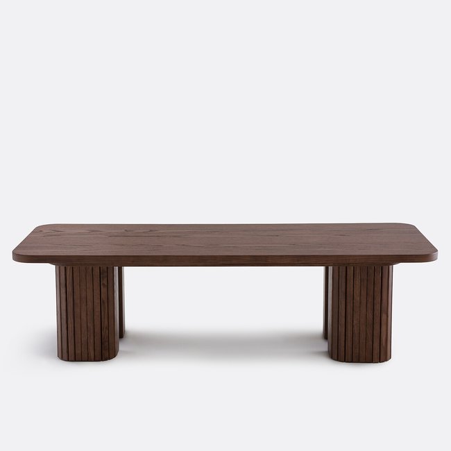 Table basse plaqué frêne, Latti Couleur teinté coloris noyer <span itemprop=