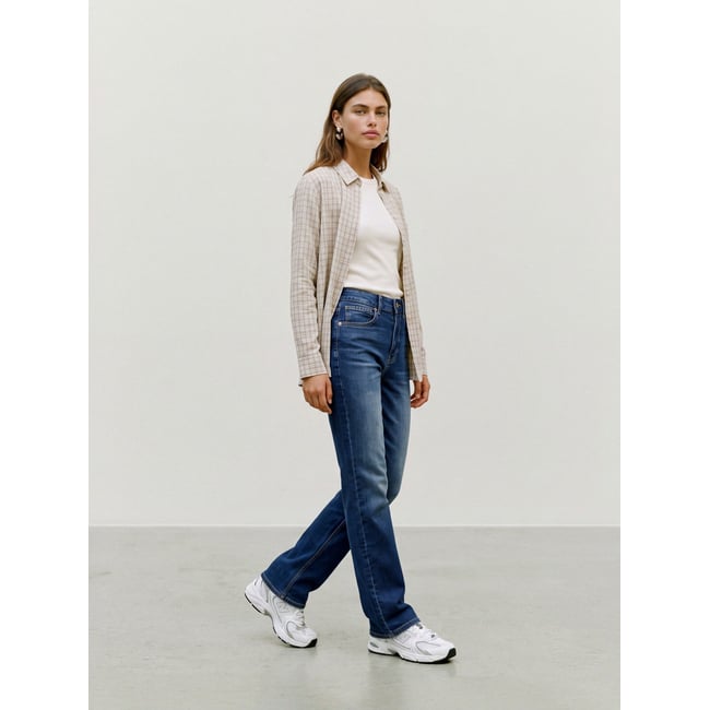 Jean À Coupe Large dark blue denim 1 <span itemprop=