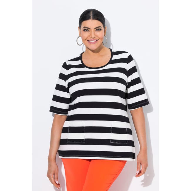 T-shirt rayé avec poches - ULLA POPKEN