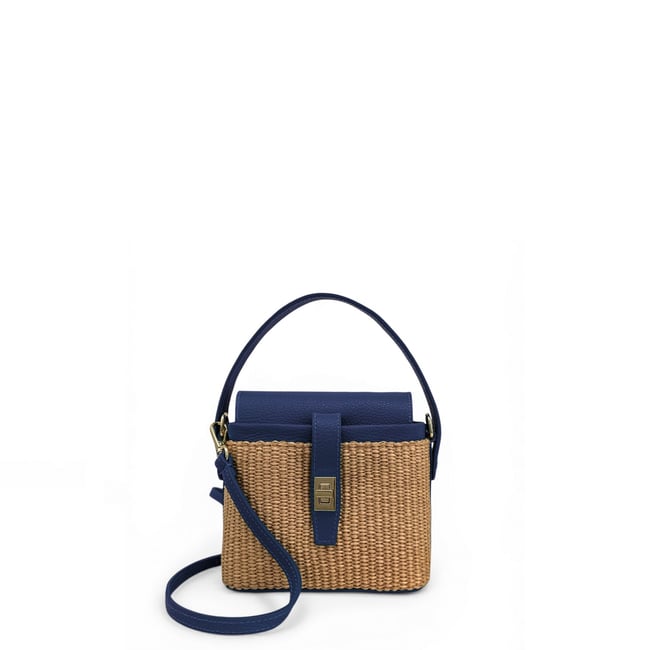 Mini-sac à main en cuir et raphia SIENNA - OH MY BAG