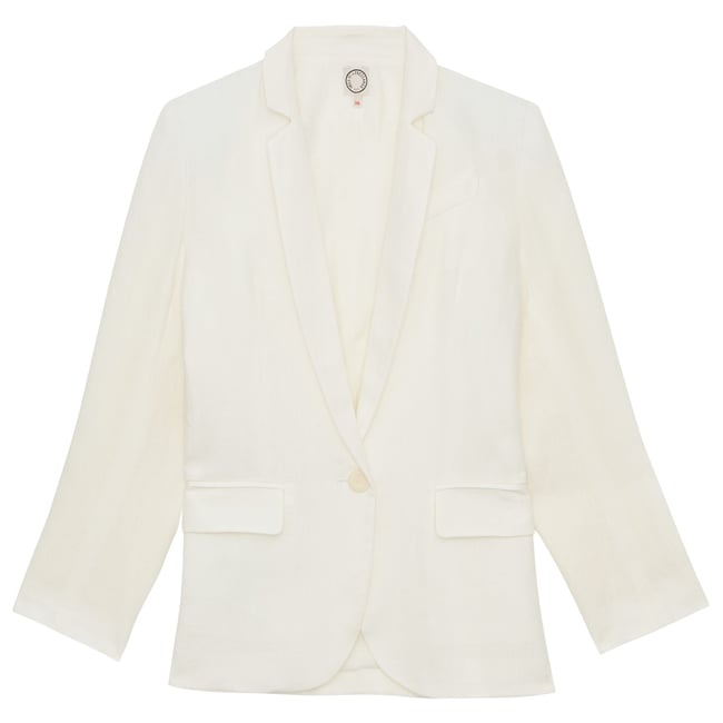 Veste Bruna en lin blanc white <span itemprop=