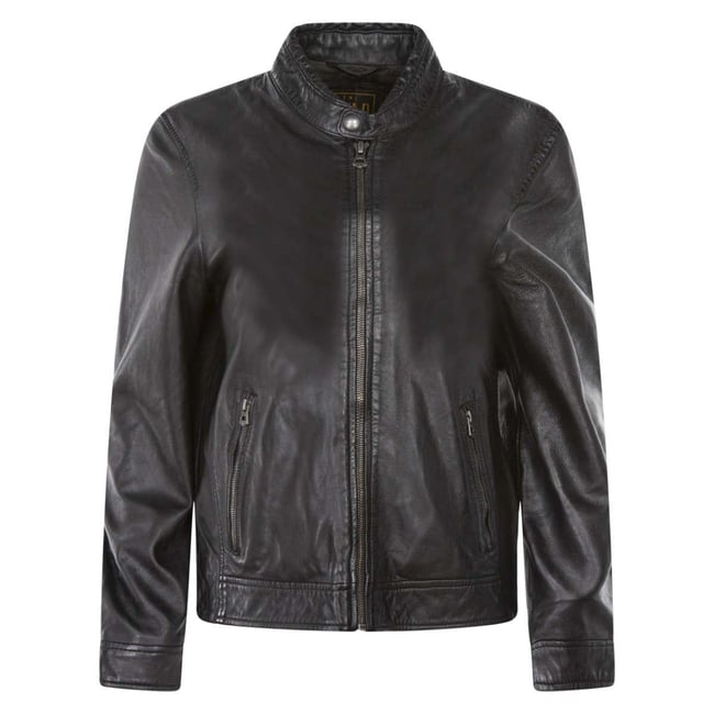 Blouson droit noir <span itemprop=