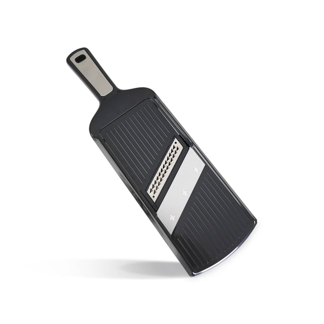 Mandoline avec poignée en plastique inox-noir <span itemprop=
