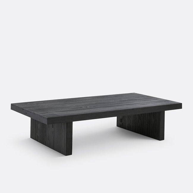 Table basse, en pin massif, MALIO Couleur noir <span itemprop=