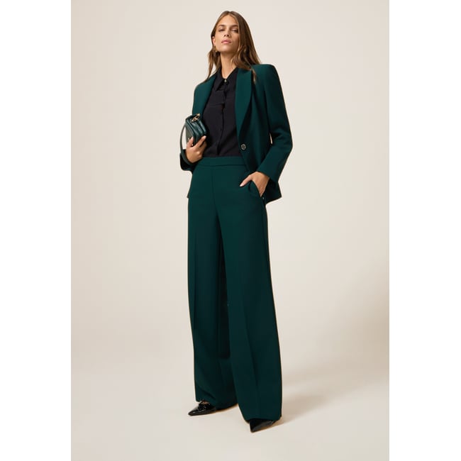 Pantalon palazzo vert <span itemprop=