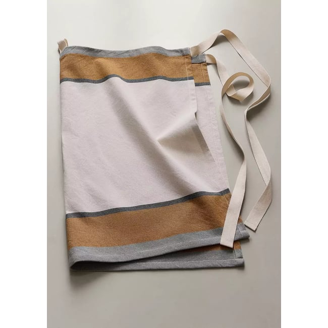 Tablier coton rayures tabac <span itemprop=