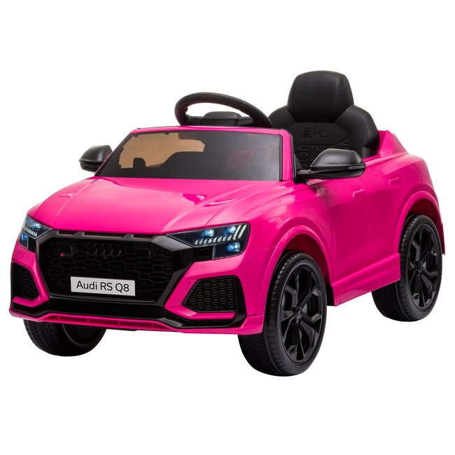 Voiture électrique enfant licence officielle Audi RS Q8 et télécommande rose <span itemprop=