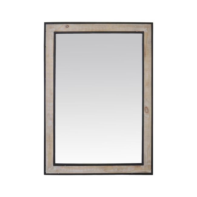 Miroir rectangle en bois et métal 73x103cm Couleur beige <span itemprop=
